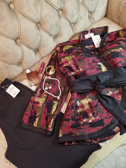 Jabador “Nour El Dahab” – Rouge & Doré Élégant